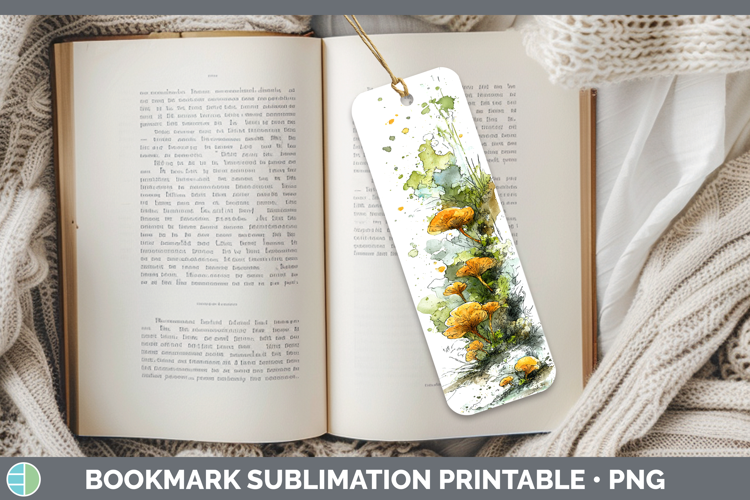 Tremella Mushroom Sketch Bookmark Sublimation Design