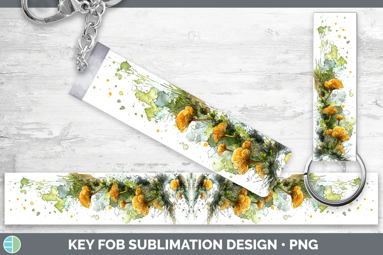 Tremella Mushroom Sketch Key Fob Sublimation Design