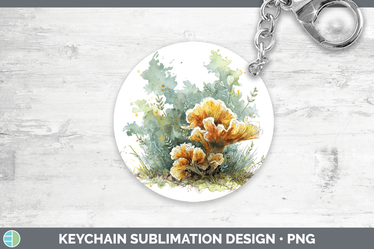 Tremella Mushroom Sketch Keychain Sublimation Design