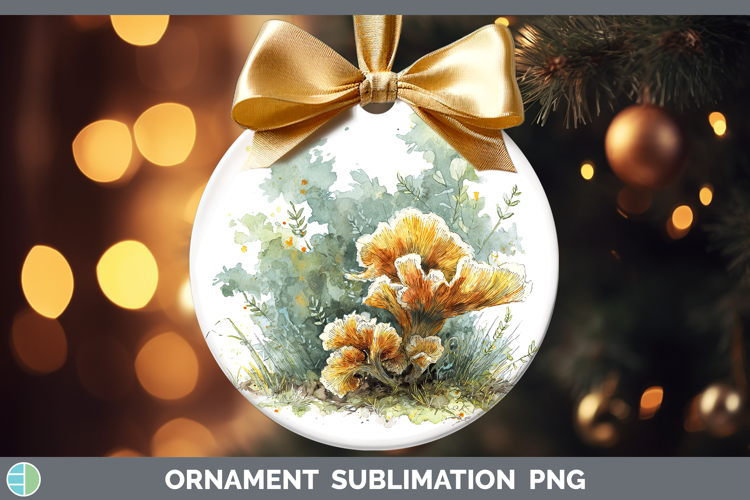 Tremella Mushroom Sketch Ornament Sublimation Design