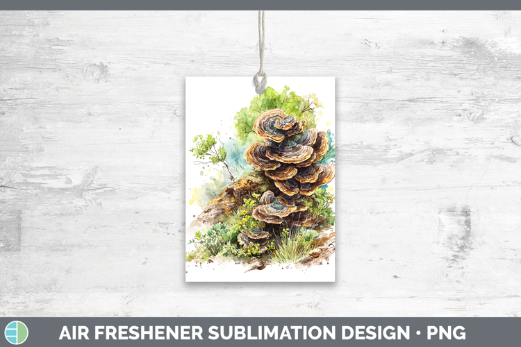 Turkey Tail Mushroom Sketch Air Freshener Sublimation Design