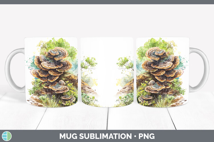 GorgeousMushroom Sketch Mug Wrap design.