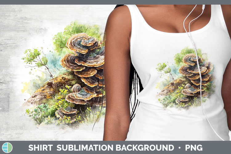 Turkey Tail Mushroom Sketch Shirt Sublimation Design