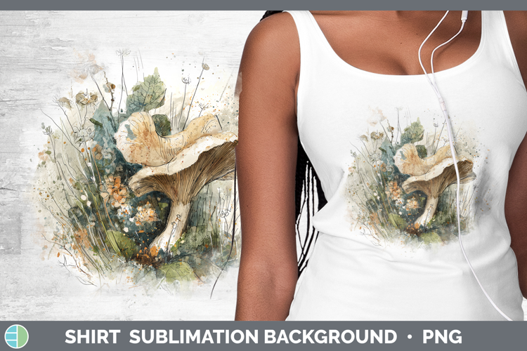 Wolfs Milk Mushroom Sketch Shirt Sublimation Design