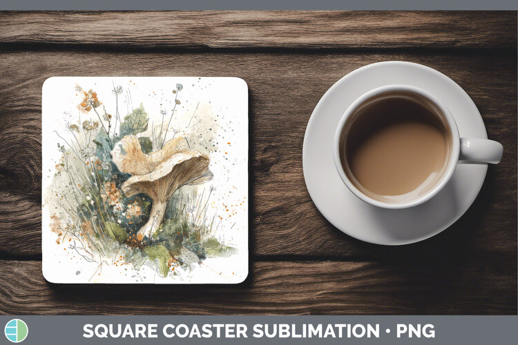 GorgeousMushroom Sketch Square Coaster design.