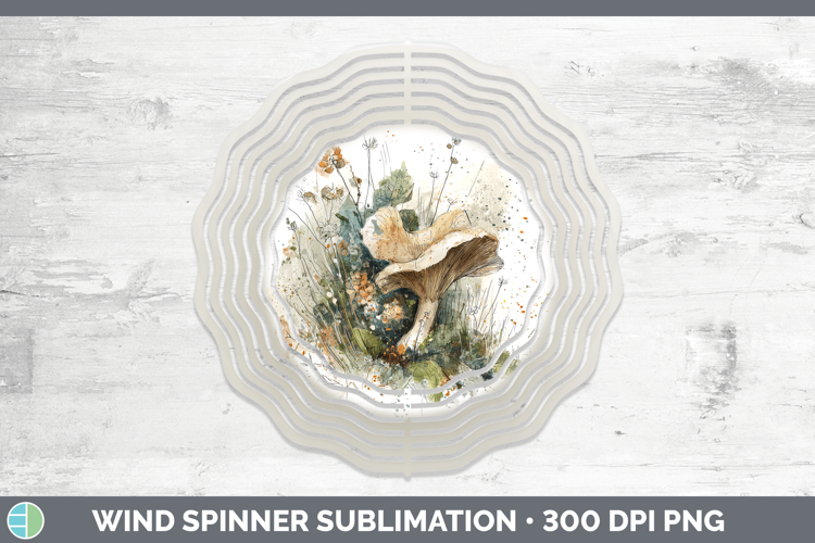Wolfs Milk Mushroom Sketch Wind Spinner Sublimation Design
