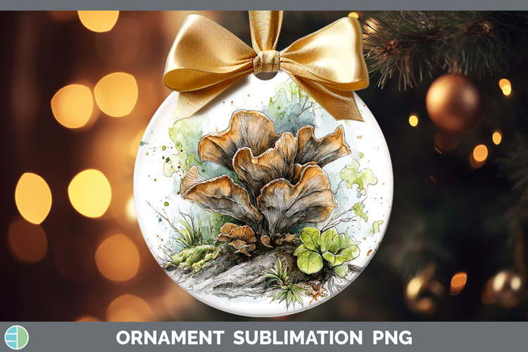 Wood Ear Mushroom Sketch Ornament Sublimation Design