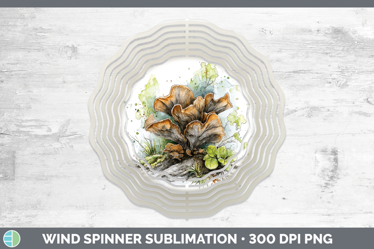 Wood Ear Mushroom Sketch Wind Spinner Sublimation Design