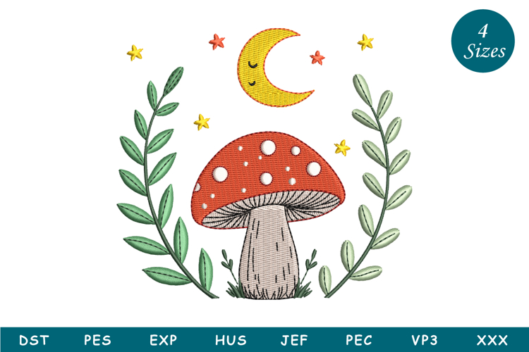 Mushrooms Machine Embroidery Design