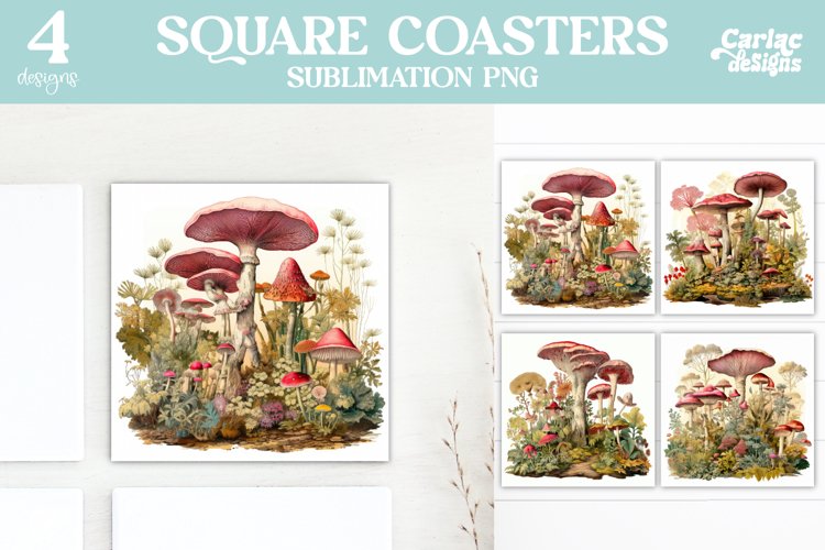 Mushrooms Coaster Sublimation