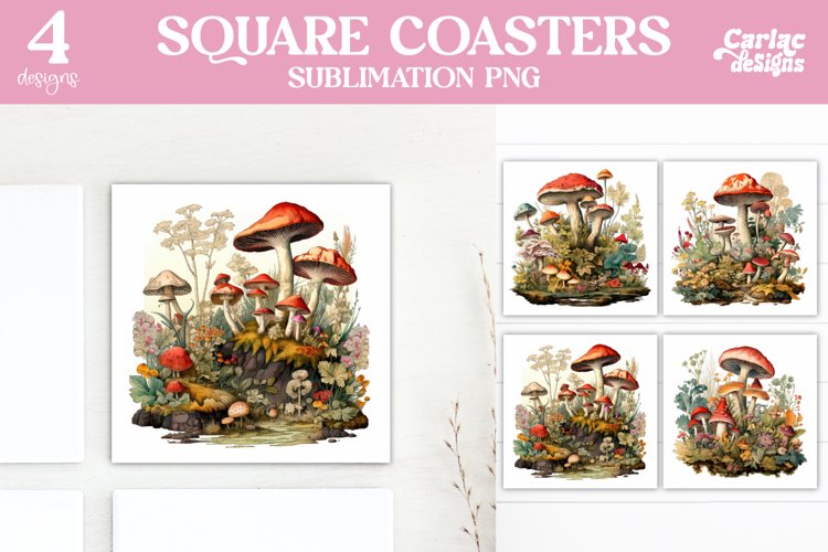 Mushrooms Coaster Sublimation