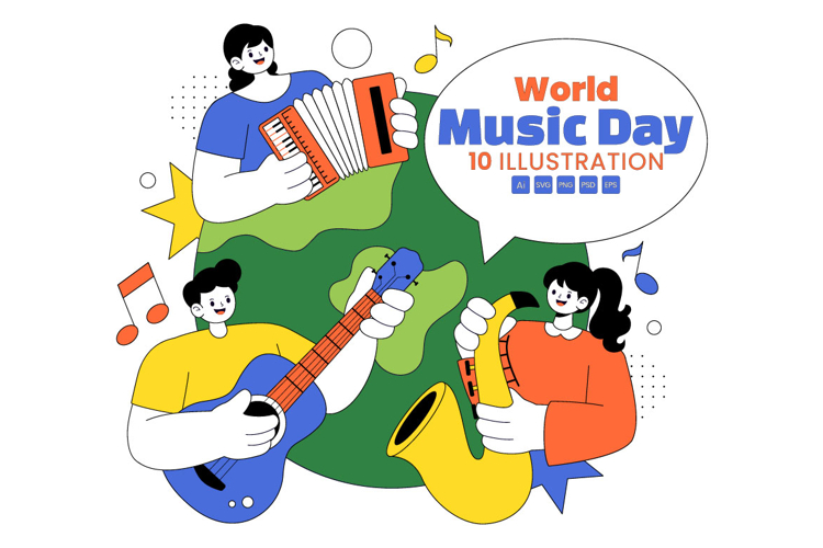 10 World Music Day Illustration