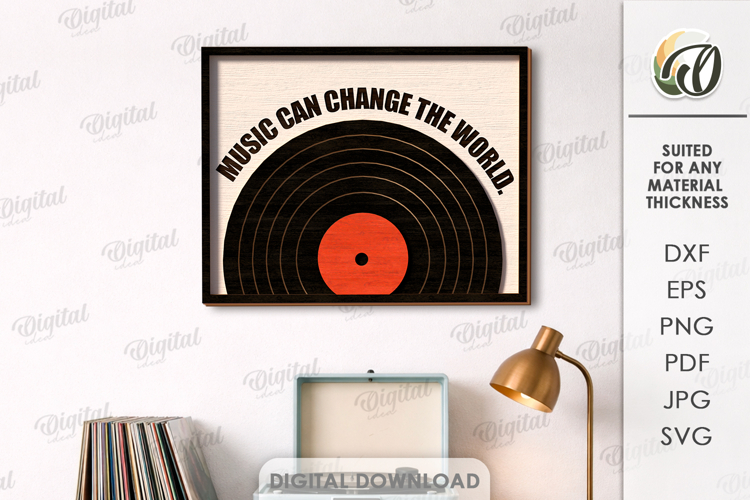 3D Music Art Decor Laser Cut. Wall Decor SVG