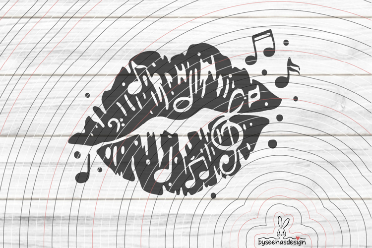 Music kiss cutting file SVG DXF example image 1