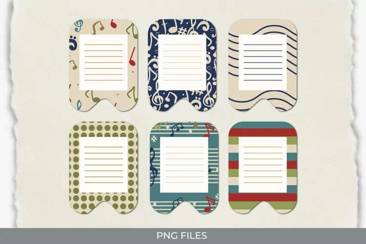 Music Notes with Vintage Color Seamless Shaped Journaling Ar