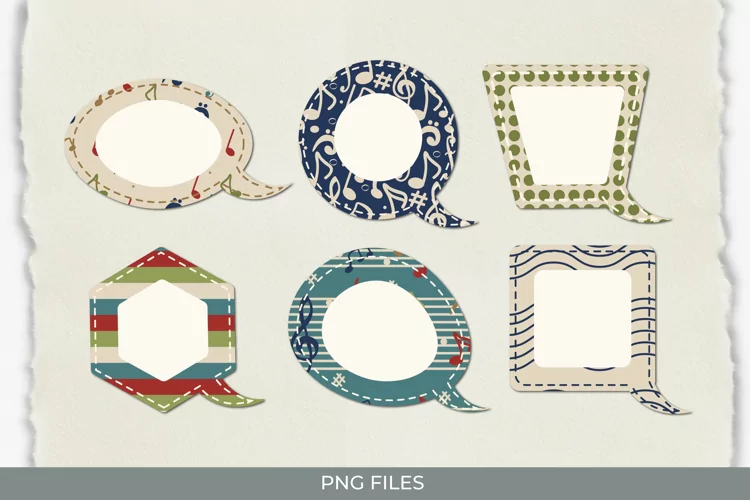Music Notes with Vintage Color Seamless Speech Bubbles