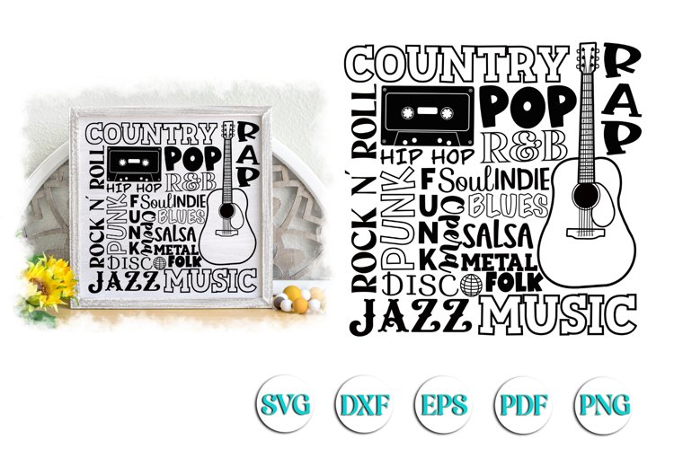 Music Genre Subway Sign Decor SVG example image 1