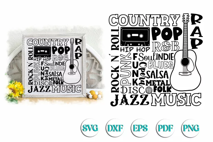 Music Genre Subway Sign Decor SVG