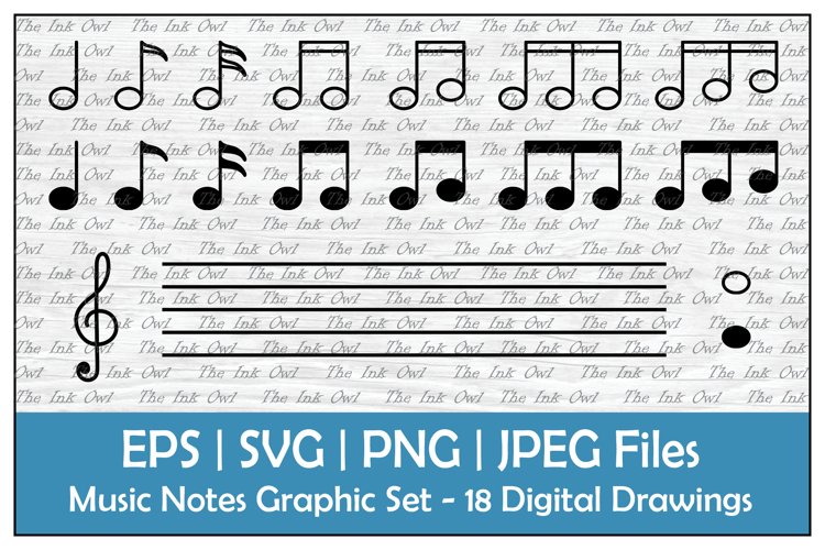 Music Notes And Bar Outline Silhouette Clipart