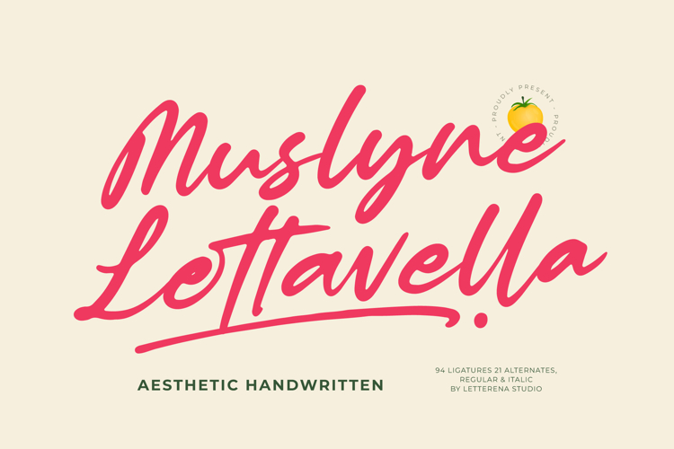 Muslyne Lettavella Aesthetic Handwritten Font