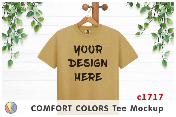 Mustard Comfort Colors 1717 T-Shirt Mockup.