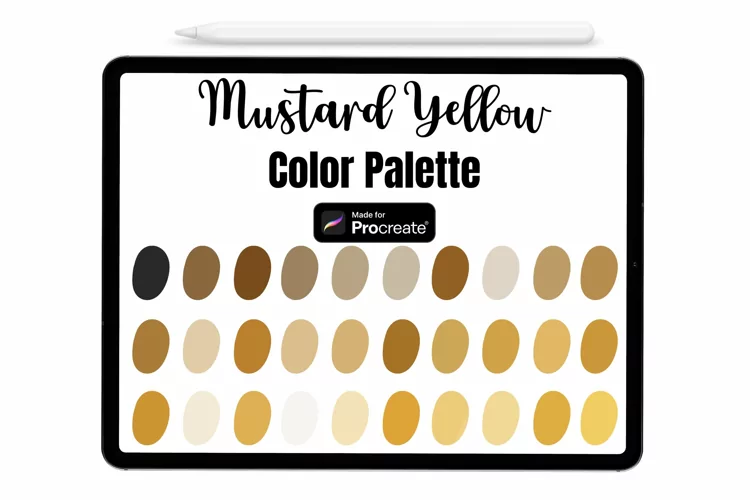 Mustard Yellow Procreate Palette - Procreate Color palette