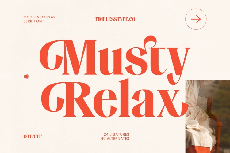 Musty Relax - Modern Display Serif Font