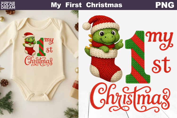 My First Christmas Knitted | My 1st Christmas Dinosaur