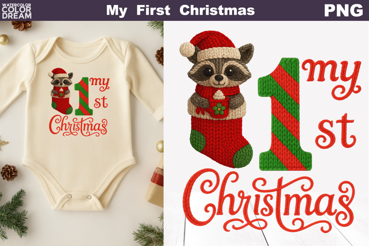 My First Christmas Knitted | My 1st Christmas Raccoon