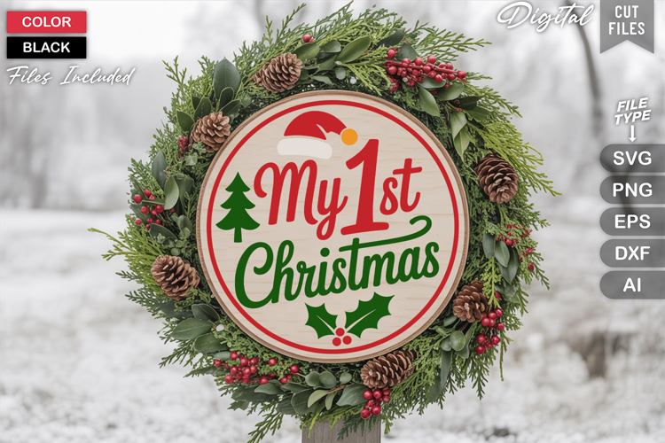 Round Christmas Svg Image 19