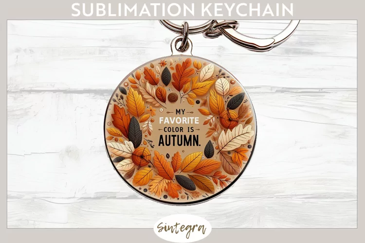 My Favorite Color Is Autumn v1 Round Keychain Sublimation