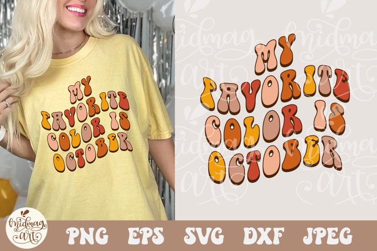 My Favorite Color is October SVG PNG, Retro Fall Shirt Svg