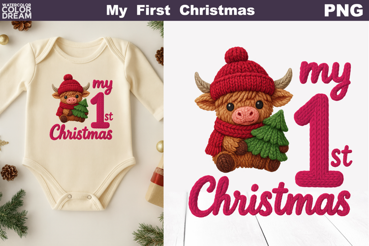 My First Christmas Knitted | My 1st Christmas Highland Cow
