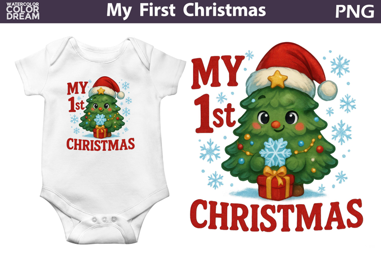 My First Christmas Sublimation | Cute Christmas Tree Clipart