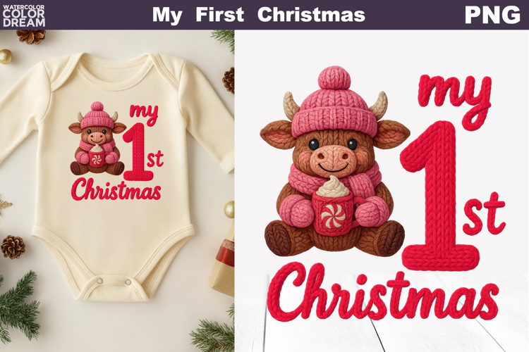 My First Christmas Knitted | My 1st Christmas Highland Cow