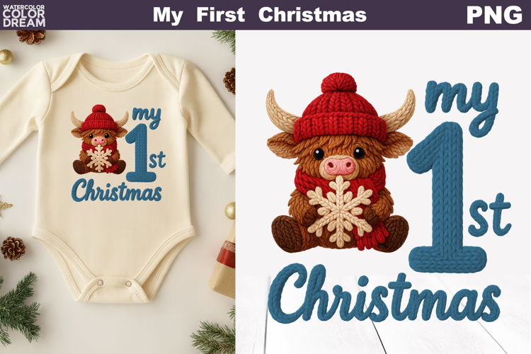 My First Christmas Knitted | My 1st Christmas Highland Cow