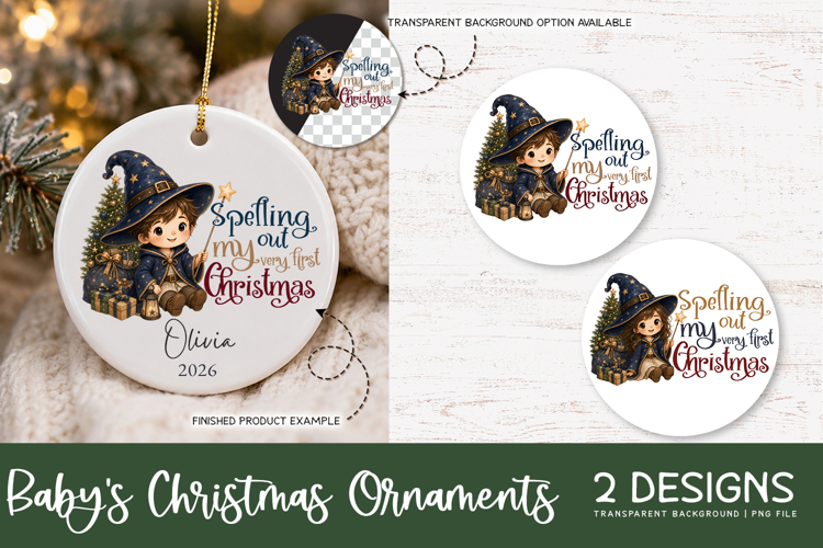 First Christmas Ornament PNG | Baby Christmas PNG