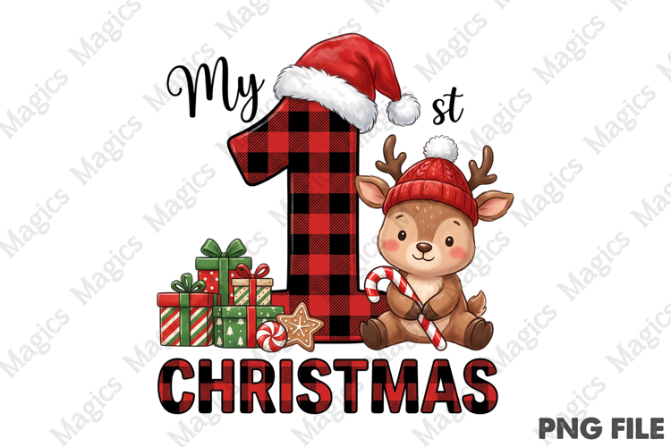 My First Christmas Reindeer PNG