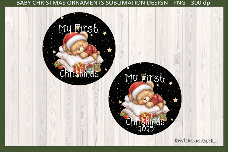 My First Christmas, Baby Bear, Christmas Ornament Template