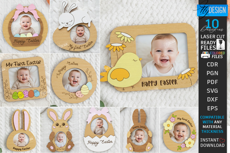 My First Easter Photo Frames Laser Cut Bundle | Kids Laser