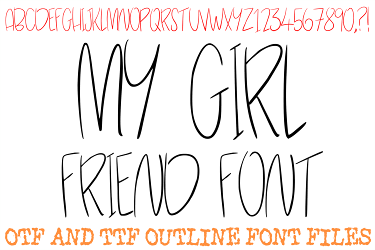 My Girl Friend Font Handwriting Doodle Lettering ABC OTF
