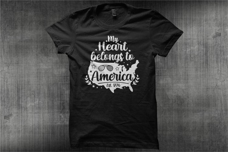 Typography American Themes - My Hearth Belong To America