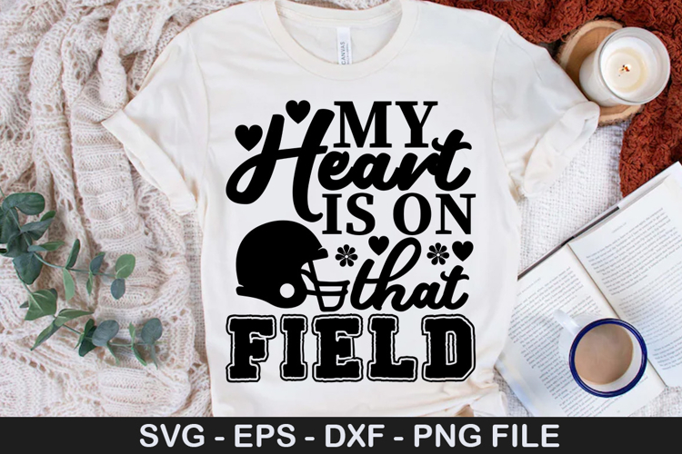 My heart is on that field - Sports SVG Design