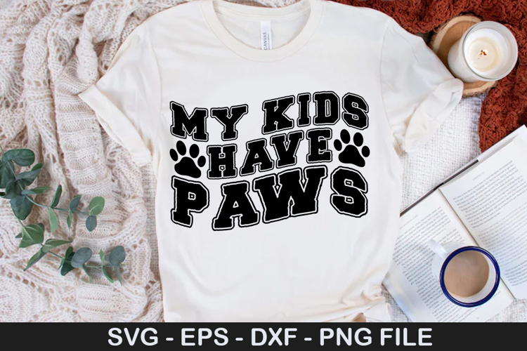 My kids have paws SVG - Funny Christmas Dog Sayin De