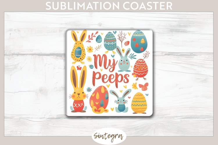 My Peeps v11 Square Coaster Sublimation
