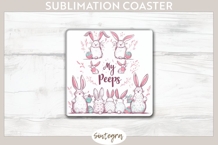 My Peeps v5 Square Coaster Sublimation