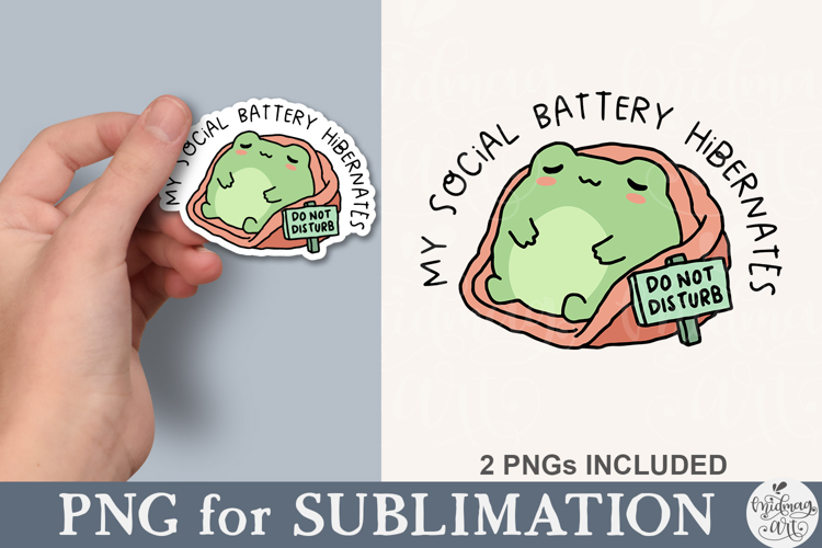 My Social Battery Hibernates Frog PNG