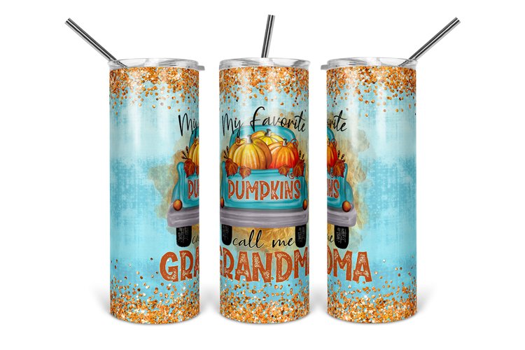 My Favorite Pumpkins Call Me Grandma Fall Tumbler Design
