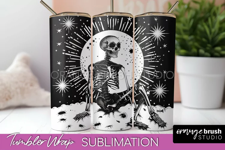 Celestial Tumbler Wrap - Boho Mystical Tumbler Sublimation