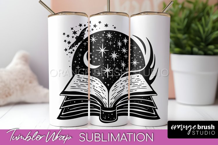 Celestial Tumbler Wrap - Boho Mystical Tumbler Sublimation example image 1